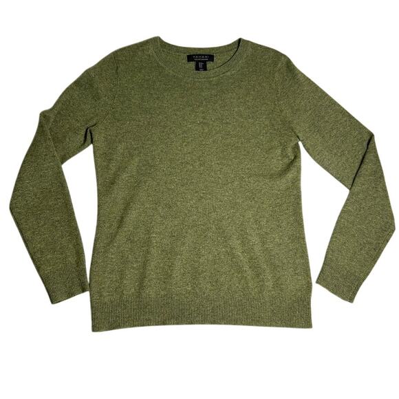 Tahari 100% Cashmere Crew Sweater Womens Medium Fall Capsule Preppy Minimalist - Picture 1 of 5